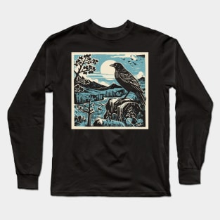 Lino Cut Birds Long Sleeve T-Shirt